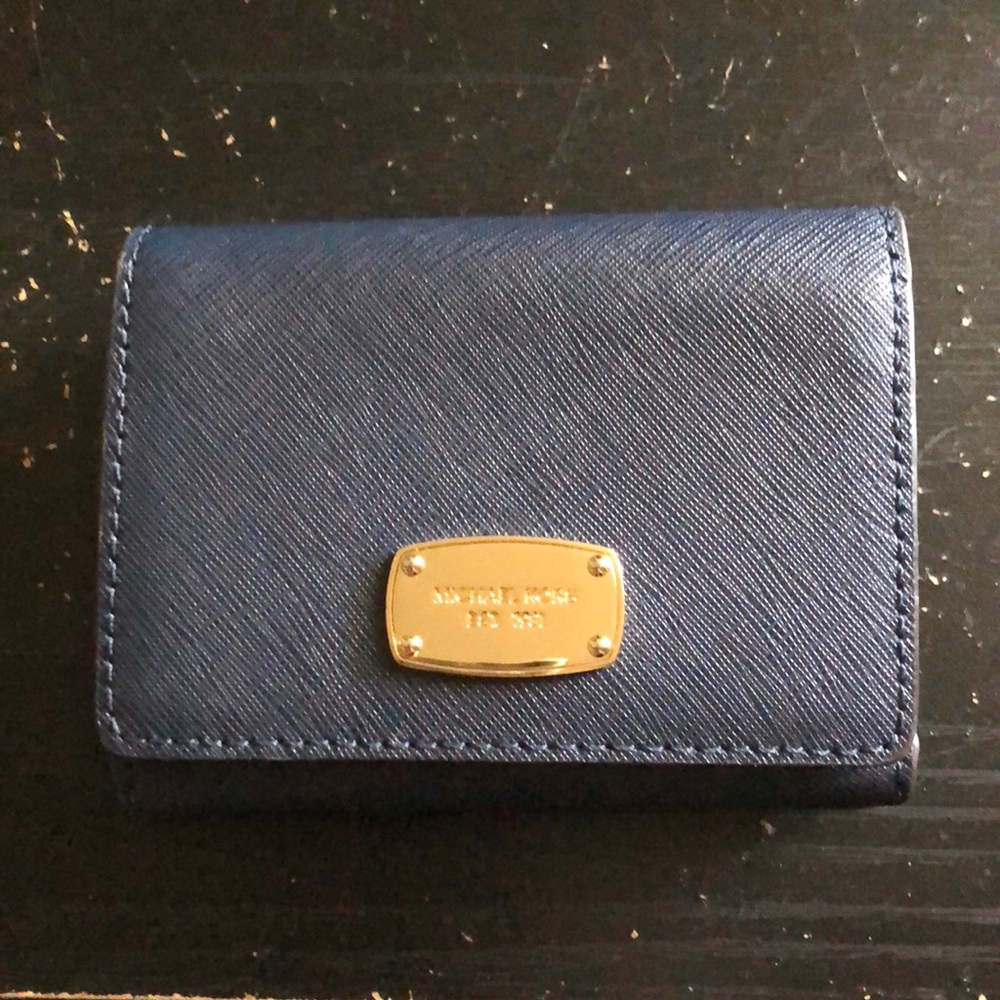 Michael Kors Navy Blue trifold wallet
